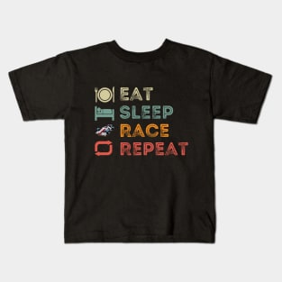 Eat, Sleep, Race, Repeat Kids T-Shirt